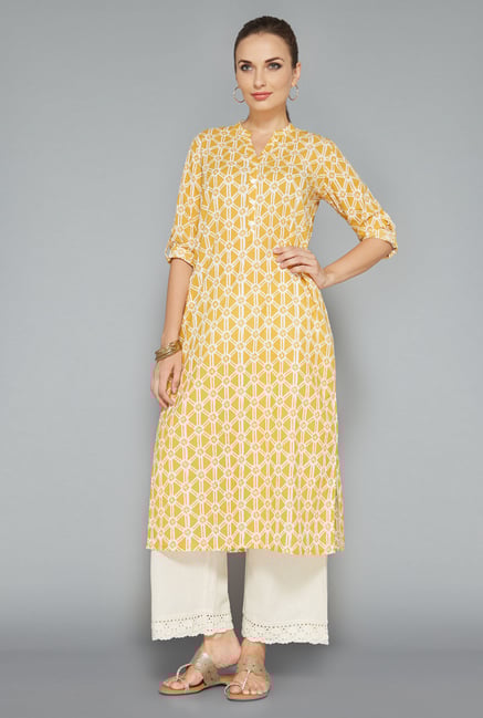 Utsa by Westside Yellow Printed Kurta Utsa by Westside Yellow Printed Kurta