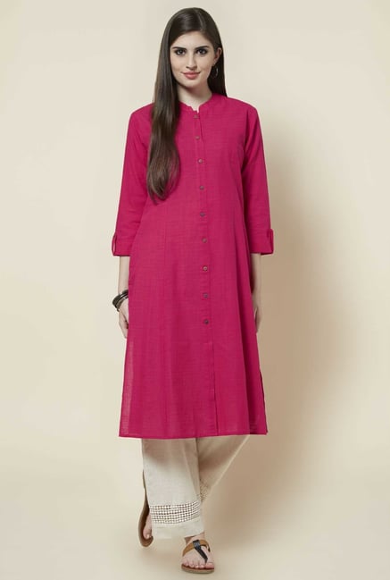 Zudio Pink Solid Kurta Zudio Pink Solid Kurta