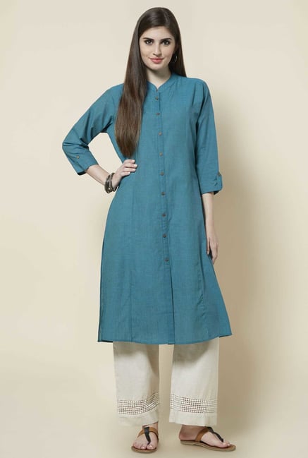 Zudio Royal Blue Solid Kurta Zudio Royal Blue Solid Kurta
