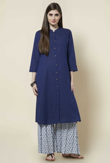 Zudio Navy Solid Kurta Zudio Navy Solid Kurta