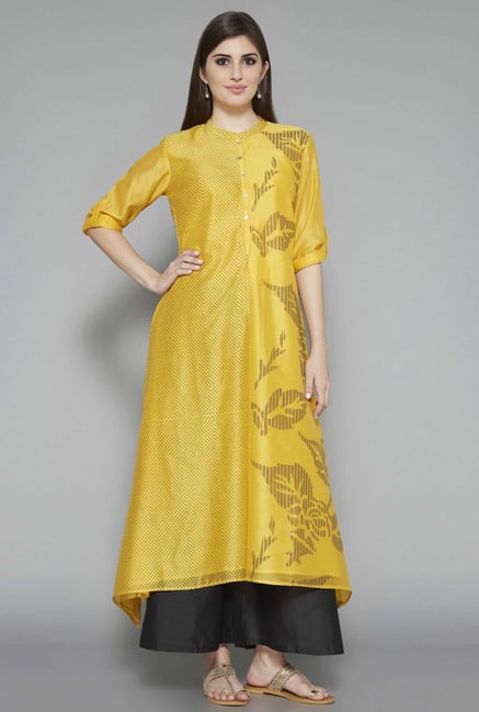 Zuba by Westside Yellow Printed Kurta Zuba by Westside Yellow Printed Kurta