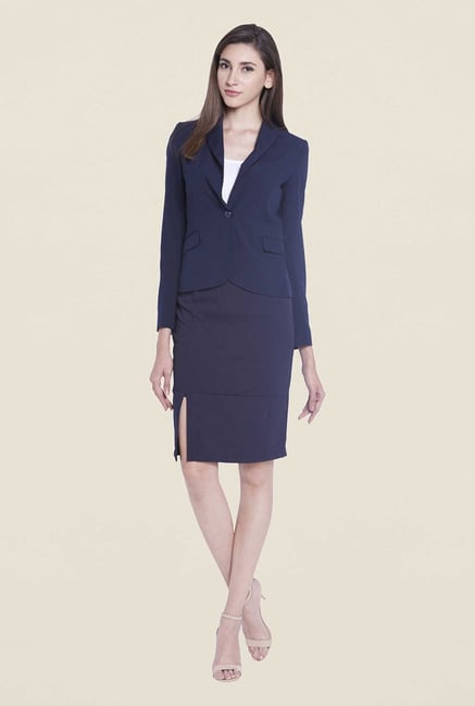 Globus Navy Solid Blazer Globus Navy Solid Blazer