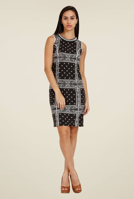 Forever Fashion Black Printed Dress Forever Fashion Black Printed Dress
