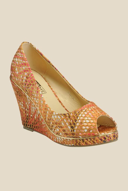 Yepme Orange & Pink Peeptoe Wedges Yepme Orange & Pink Peeptoe Wedges