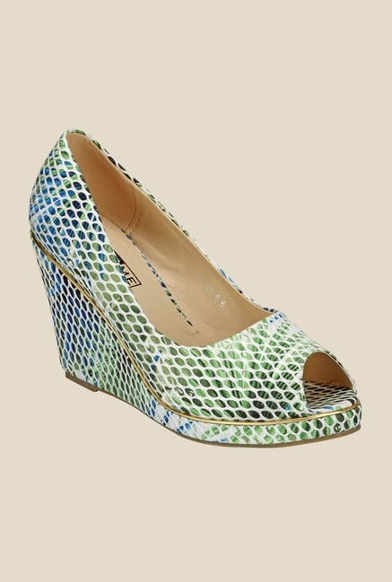 Yepme Green & Silver Peeptoe Wedges Yepme Green & Silver Peeptoe Wedges