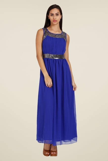Forever Fashion Blue Embellished Dress Forever Fashion Blue Embellished Dress