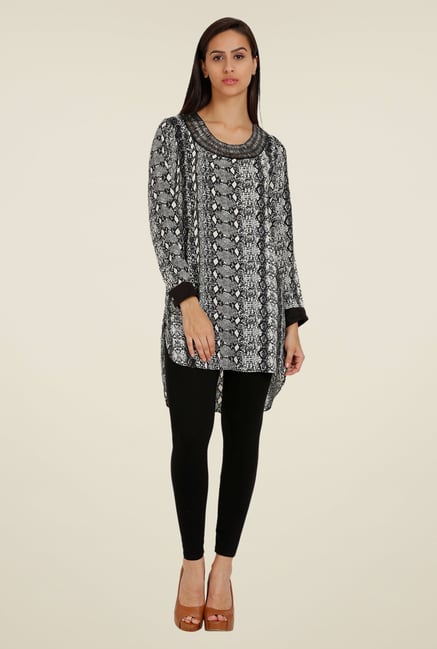 Forever Fashion Black Printed Tunic Forever Fashion Black Printed Tunic