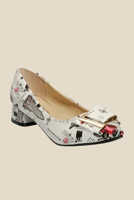 Yepme White Block Heeled Pumps Yepme White Block Heeled Pumps