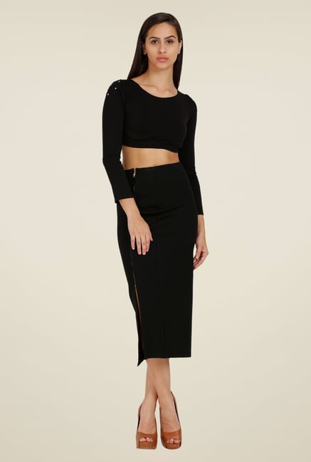 Forever Fashion Black Solid Skirt Forever Fashion Black Solid Skirt