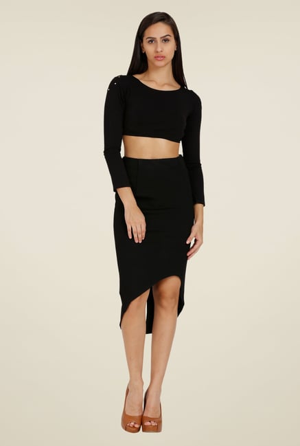 Forever Fashion Black Solid Skirt Forever Fashion Black Solid Skirt