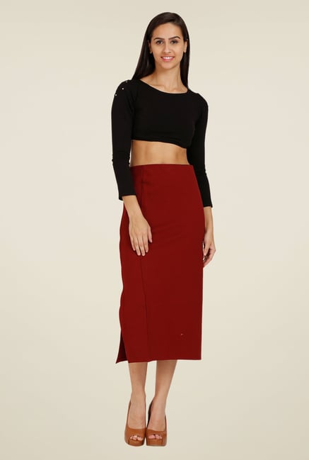 Forever Fashion Maroon Solid Skirt Forever Fashion Maroon Solid Skirt