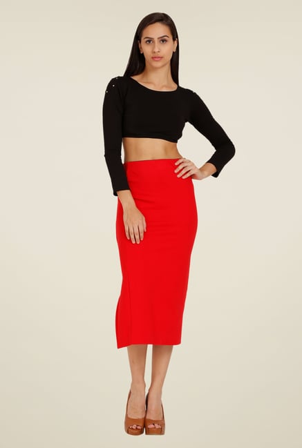 Forever Fashion Red Solid Skirt Forever Fashion Red Solid Skirt