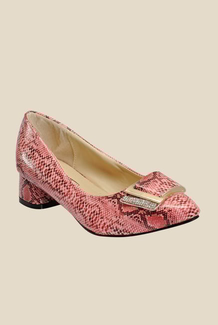Yepme Pink & Black Block Heeled Pumps Yepme Pink & Black Block Heeled Pumps