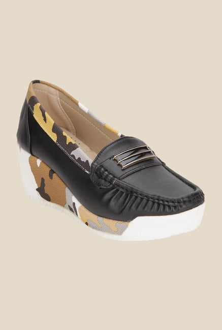 Yepme Black Wedge Loafers Yepme Black Wedge Loafers