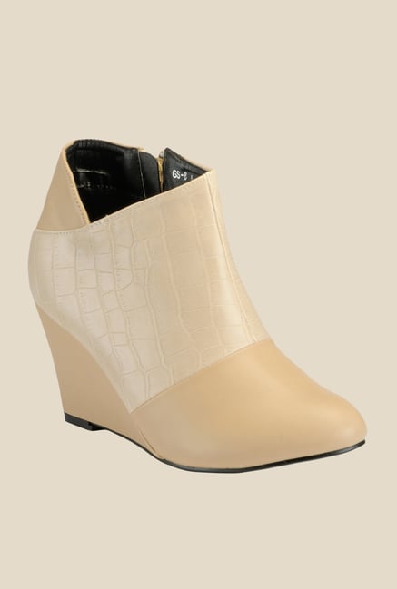 Yepme Beige Wedge Heeled Boots Yepme Beige Wedge Heeled Boots