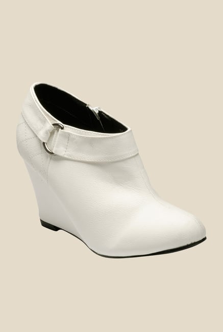 Yepme White Wedge Heeled Boots Yepme White Wedge Heeled Boots