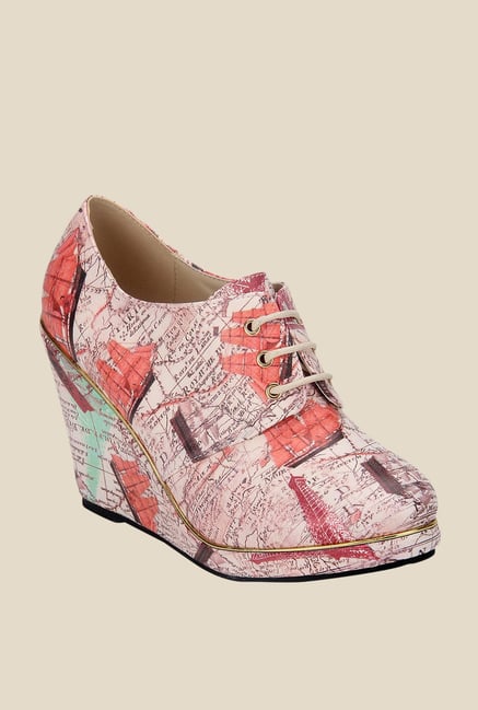 Yepme Pink Wedge Heeled Boots Yepme Pink Wedge Heeled Boots