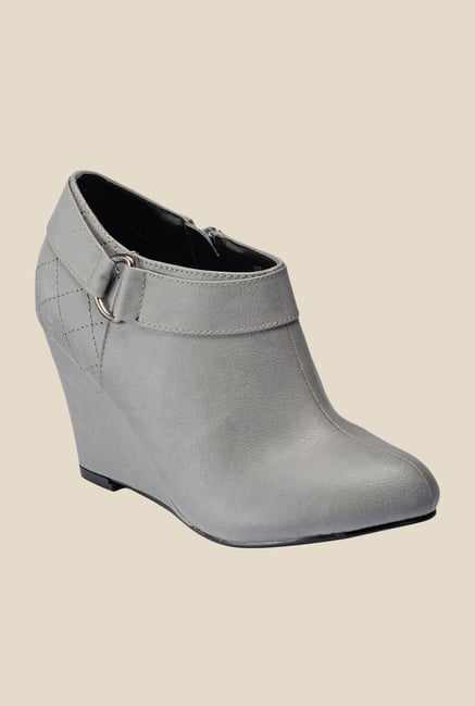 Yepme Grey Wedge Heeled Boots Yepme Grey Wedge Heeled Boots
