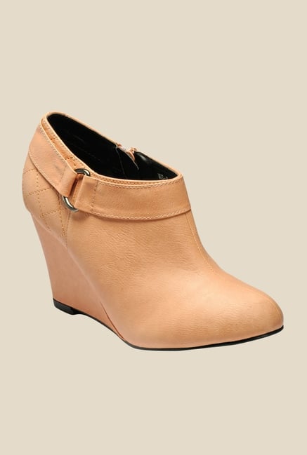 Yepme Brown Wedge Heeled Boots Yepme Brown Wedge Heeled Boots