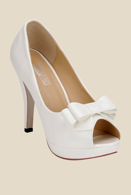 Yepme White Peeptoe Stilettos Yepme White Peeptoe Stilettos