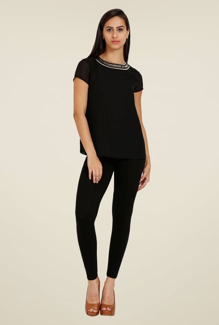 Forever Fashion Black Solid Top Forever Fashion Black Solid Top