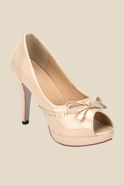 Yepme Beige Peeptoe Stilettos Yepme Beige Peeptoe Stilettos