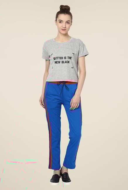 Yepme Blue Alba Solid Track pants Yepme Blue Alba Solid Track pants