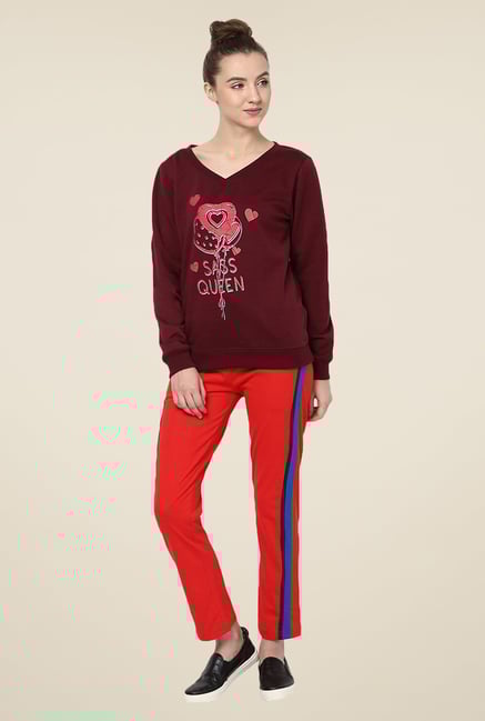Yepme Red Alba Solid Track pants Yepme Red Alba Solid Track pants