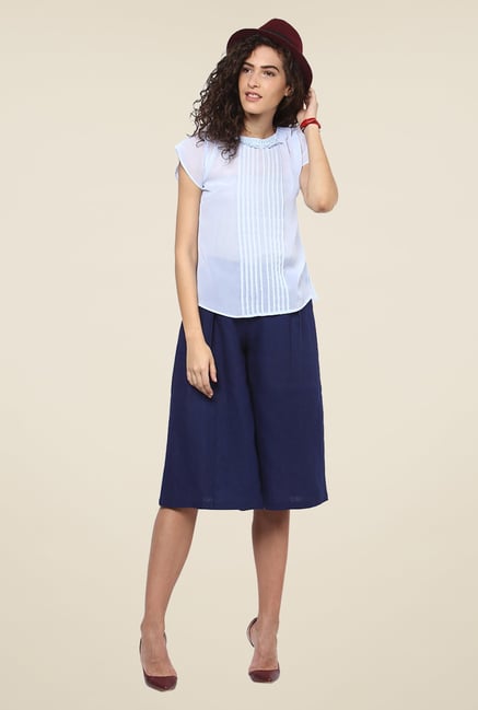 Yepme Blue Solid Sheer Top Yepme Blue Solid Sheer Top