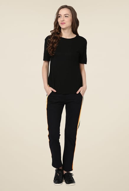 Yepme Black Alba Solid Track pants Yepme Black Alba Solid Track pants