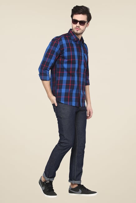 Yepme Blue Premium Checks Shirt Yepme Blue Premium Checks Shirt