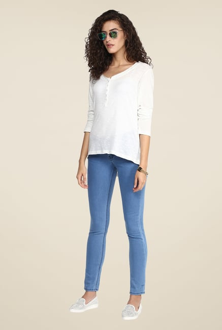 Yepme Irene White Henley Top Yepme Irene White Henley Top