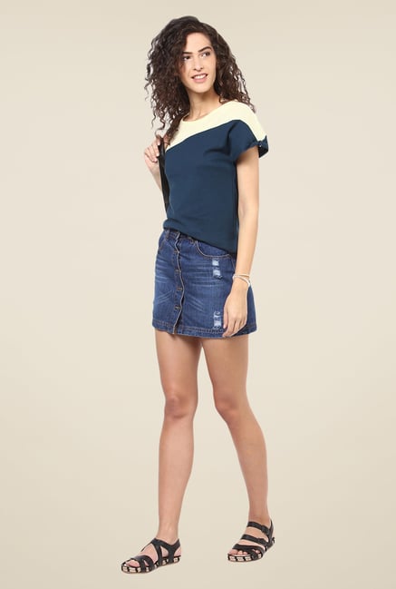 Yepme Emilia Blue & Yellow Top Yepme Emilia Blue & Yellow Top