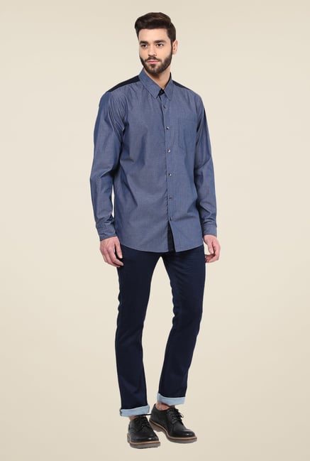 Yepme Navy Warren Party Shirt Yepme Navy Warren Party Shirt