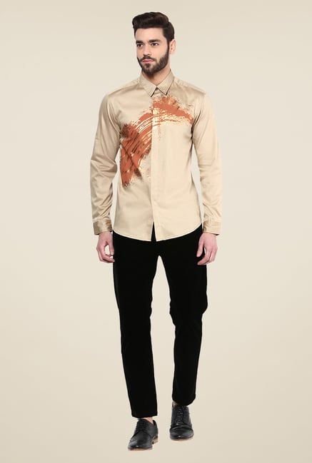 Yepme Beige Dannic Party Shirt Yepme Beige Dannic Party Shirt