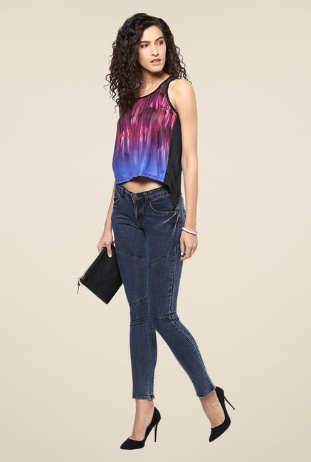 Yepme Kathleen Red & Blue Party Top Yepme Kathleen Red & Blue Party Top
