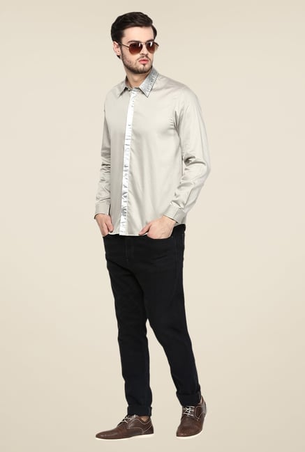 Yepme Grey Asher Foil Print Party Shirt Yepme Grey Asher Foil Print Party Shirt