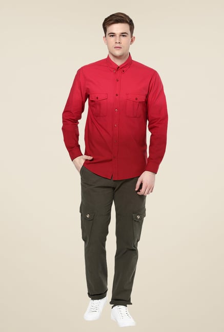 Yepme Red Marvin Premium Ombre Shirt Yepme Red Marvin Premium Ombre Shirt