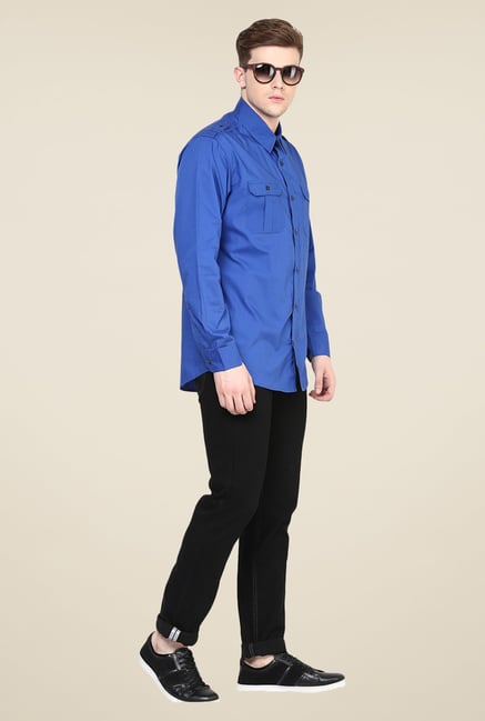 Yepme Blue Dominique Premium Cargo Shirt Yepme Blue Dominique Premium Cargo Shirt