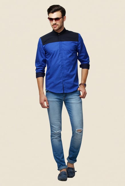 Yepme Blue Ashten Premium Shirt Yepme Blue Ashten Premium Shirt