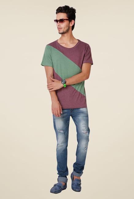 Yepme Maroon Stine Premium Solid T Shirt Yepme Maroon Stine Premium Solid T Shirt