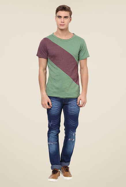 Yepme Green Stine Premium Solid T Shirt Yepme Green Stine Premium Solid T Shirt