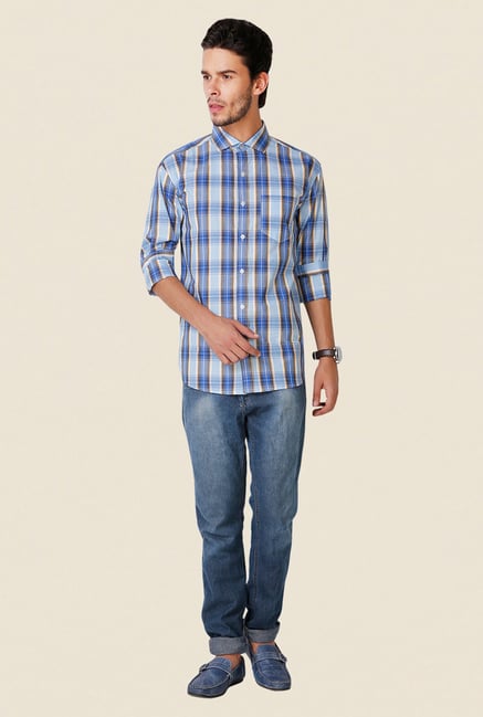 Yepme Blue Wilmar Premium Regular Fit Shirt Yepme Blue Wilmar Premium Regular Fit Shirt