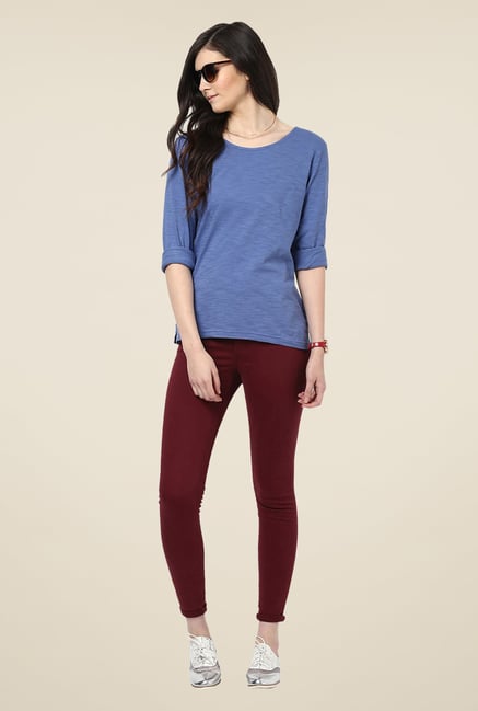 Yepme Rosa Blue Solid Top Yepme Rosa Blue Solid Top
