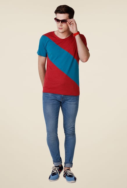 Yepme Red Stine Premium Solid T Shirt Yepme Red Stine Premium Solid T Shirt