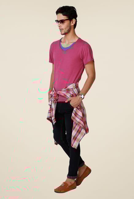 Yepme Pink Heinz Premium Solid T Shirt Yepme Pink Heinz Premium Solid T Shirt