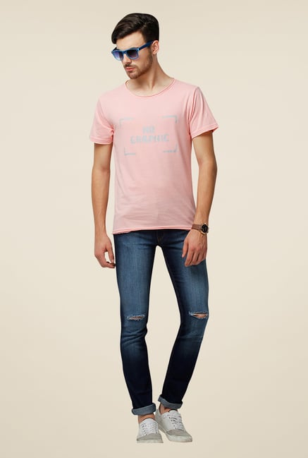 Yepme Peach Janesen Premium Printed T Shirt Yepme Peach Janesen Premium Printed T Shirt