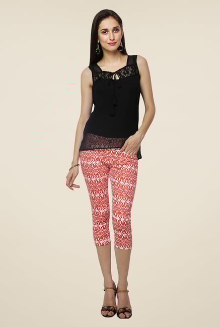 Yepme Benne Orange Printed Capris Yepme Benne Orange Printed Capris