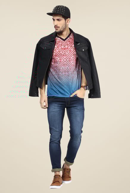 Yepme Multicolor Crystal Maze Printed T Shirt Yepme Multicolor Crystal Maze Printed T Shirt