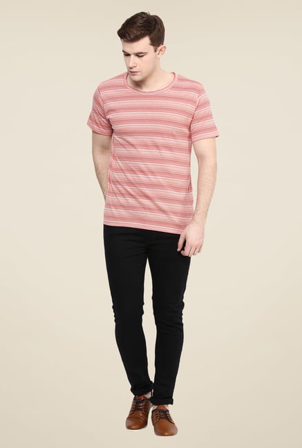 Yepme Pink Striped T Shirt Yepme Pink Striped T Shirt